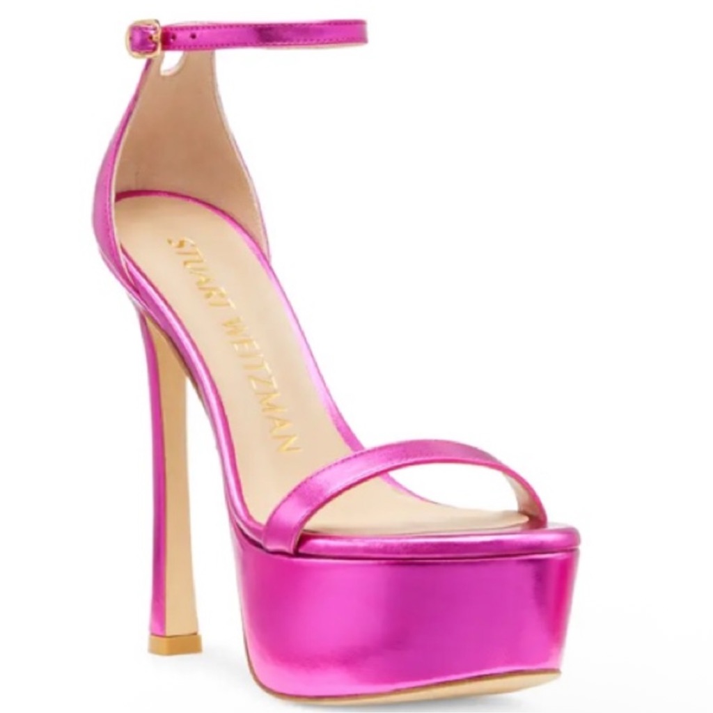 Stuart Weitzman Nudistcurve Platform Sandal In Azalea Size: 10b